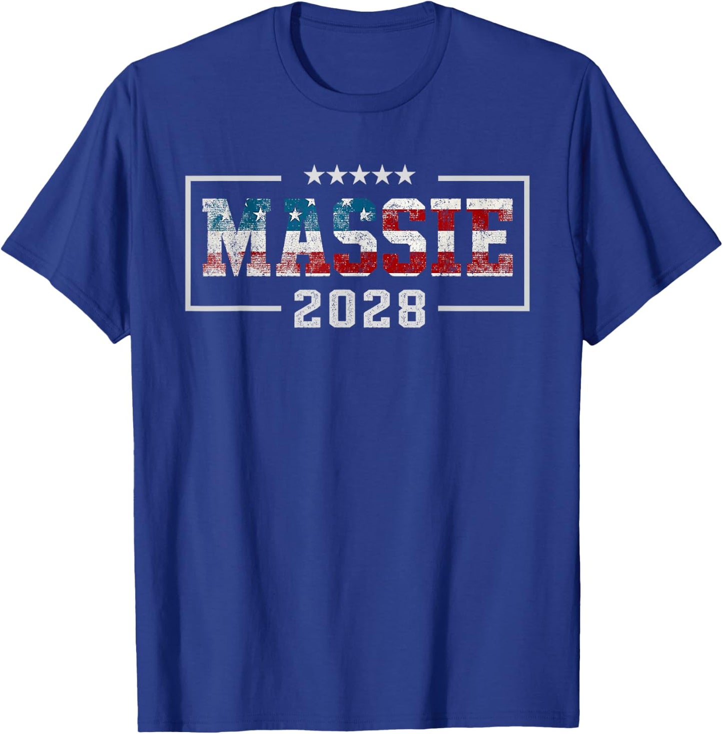 Massie 2028 for President Thomas Massie 2028 Us Flag Vintage T-Shirt - T-Shirt | Royal