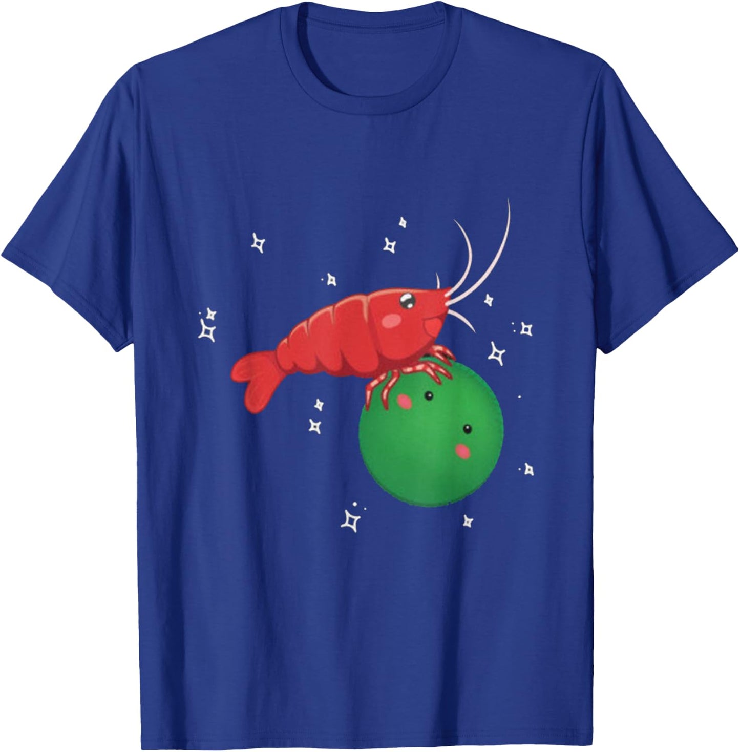 Cute Shrimp and Marimo Ball Buddies T-Shirt - T-Shirt | Royal