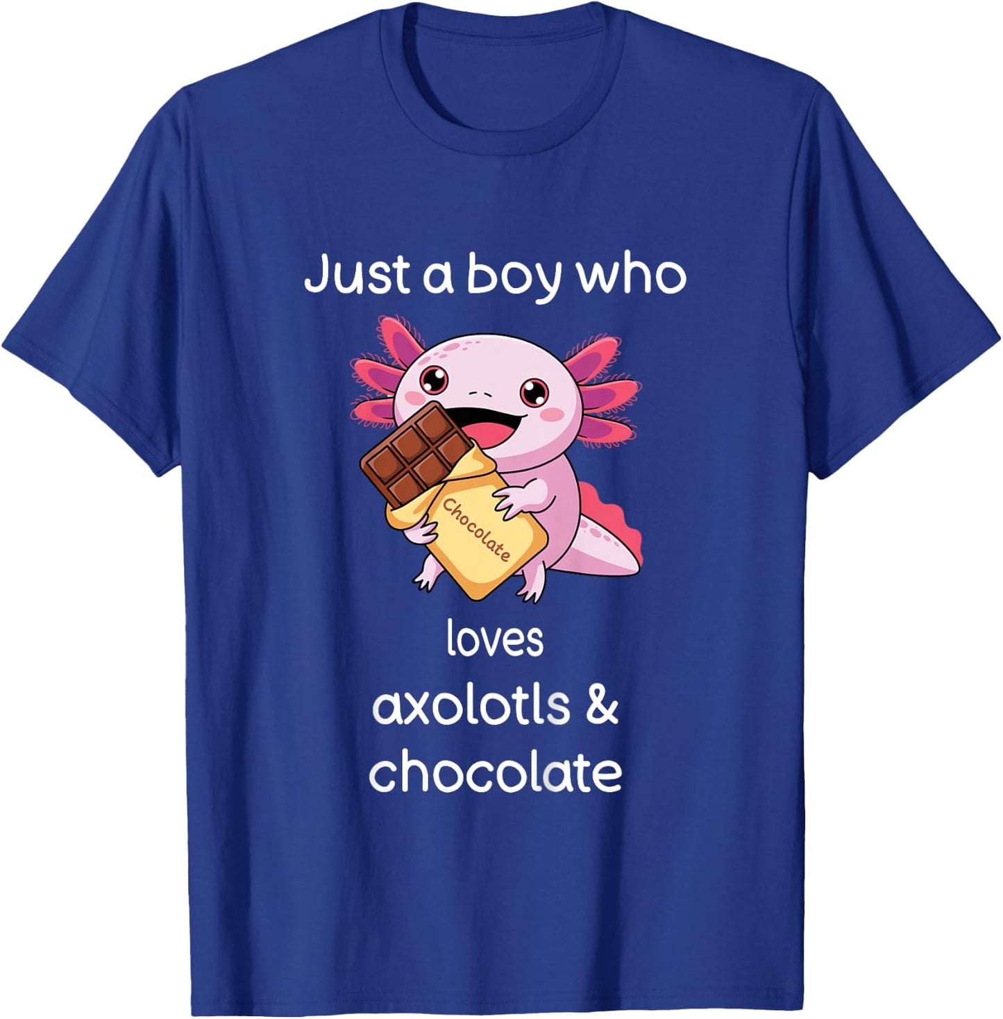 Kids Axolotl Chocolate Shirt Boys Cool Axolotl Chocolate T-Shirt - T-Shirt | Royal