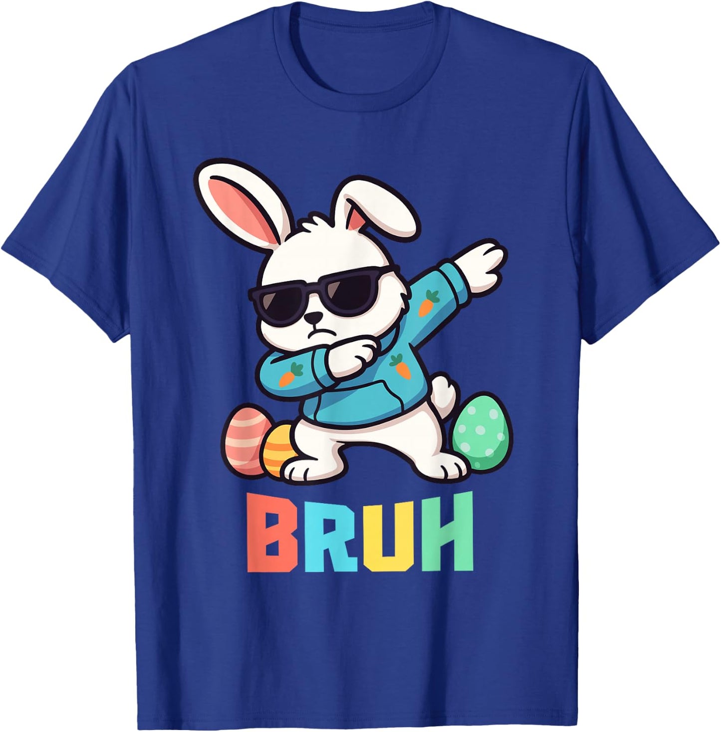 Bruh Dabbing Easter Bunny Kids Boys Easter T-Shirt - T-Shirt | Royal