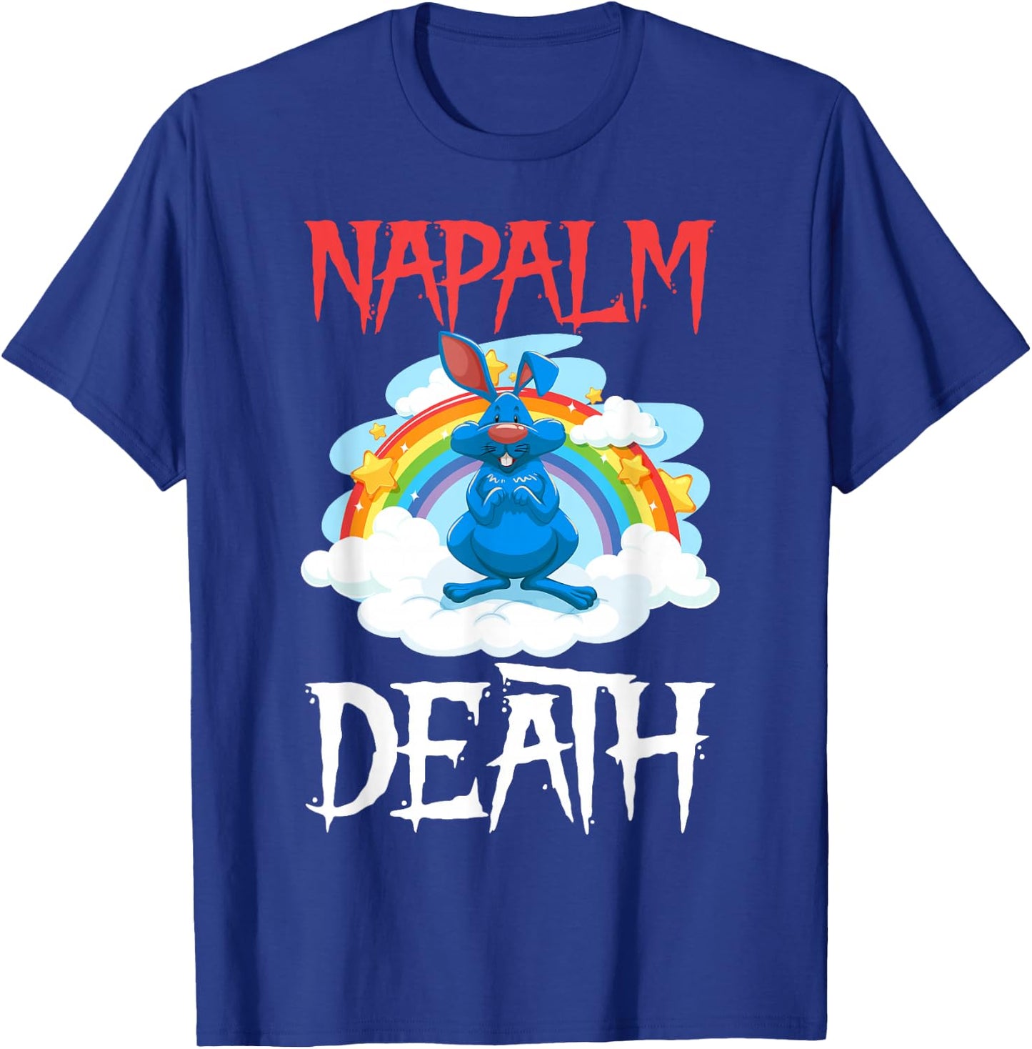 Napalm Tod Rainbow Bunny Rosa Napalm Death Hase T-Shirt - T-Shirt | Royal