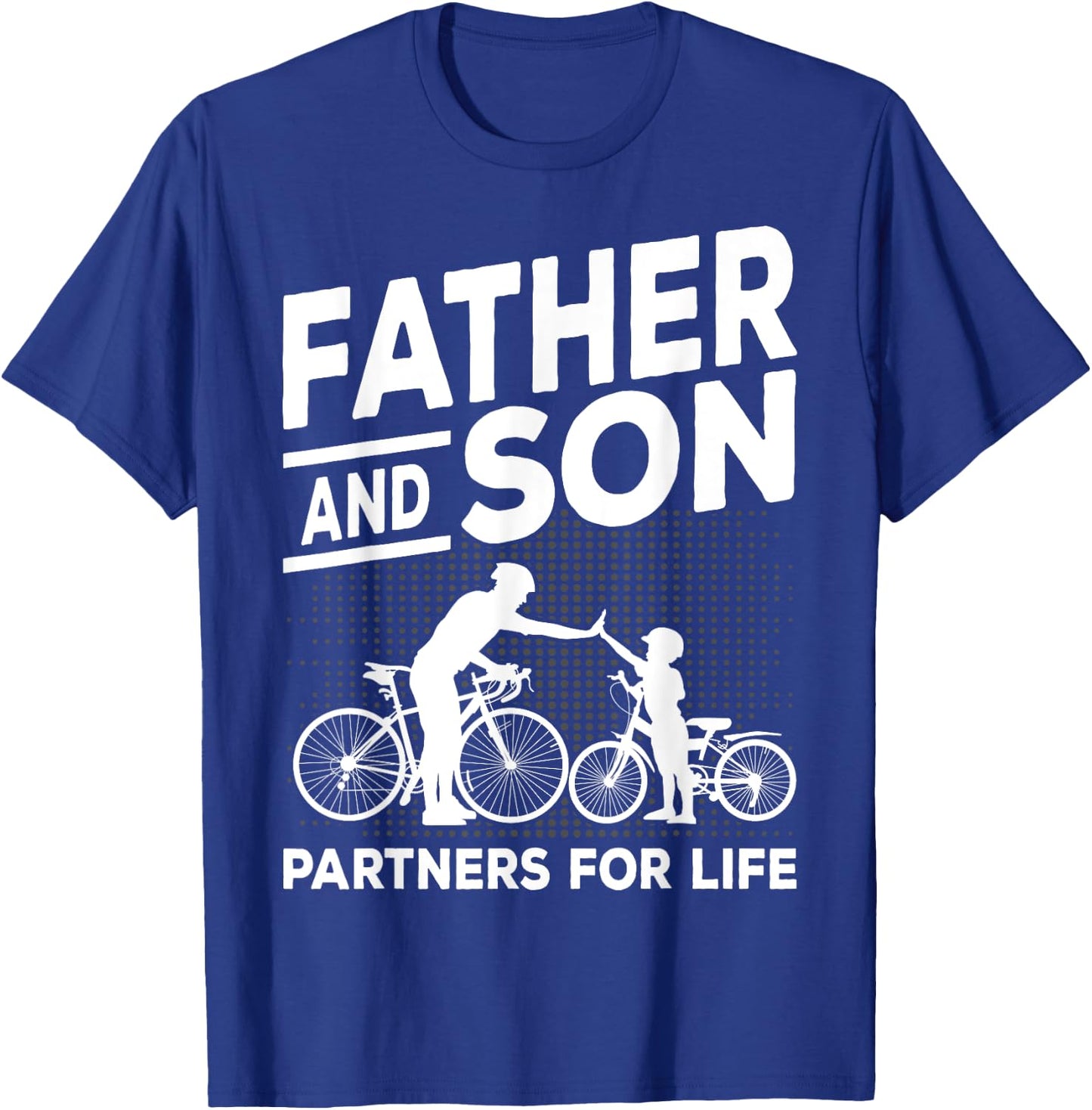 Cycling Father and Son Bicycle Riding Dad and Boy Gift T-Shirt - T-Shirt | Royal