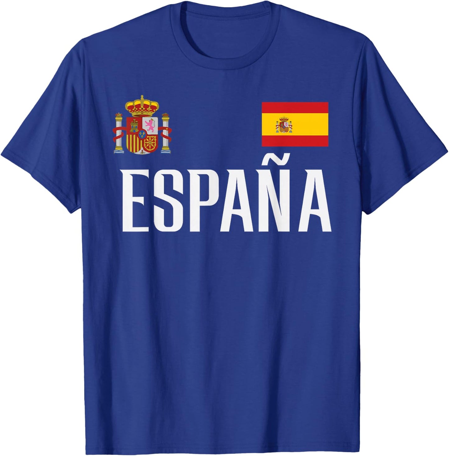 Spain Flag Espana Football Soccer Fan Men Women Kids T-Shirt - T-Shirt | Royal