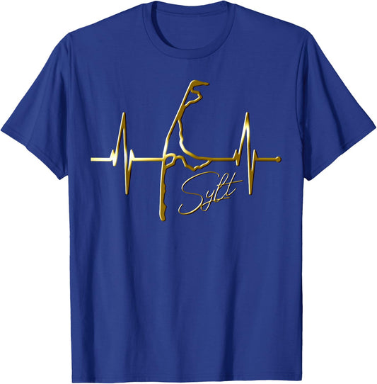 Sylt Skyline Herzschlag Nordsee Herz Nordfriesen I Love Sylt T-Shirt - T-Shirt | Royal