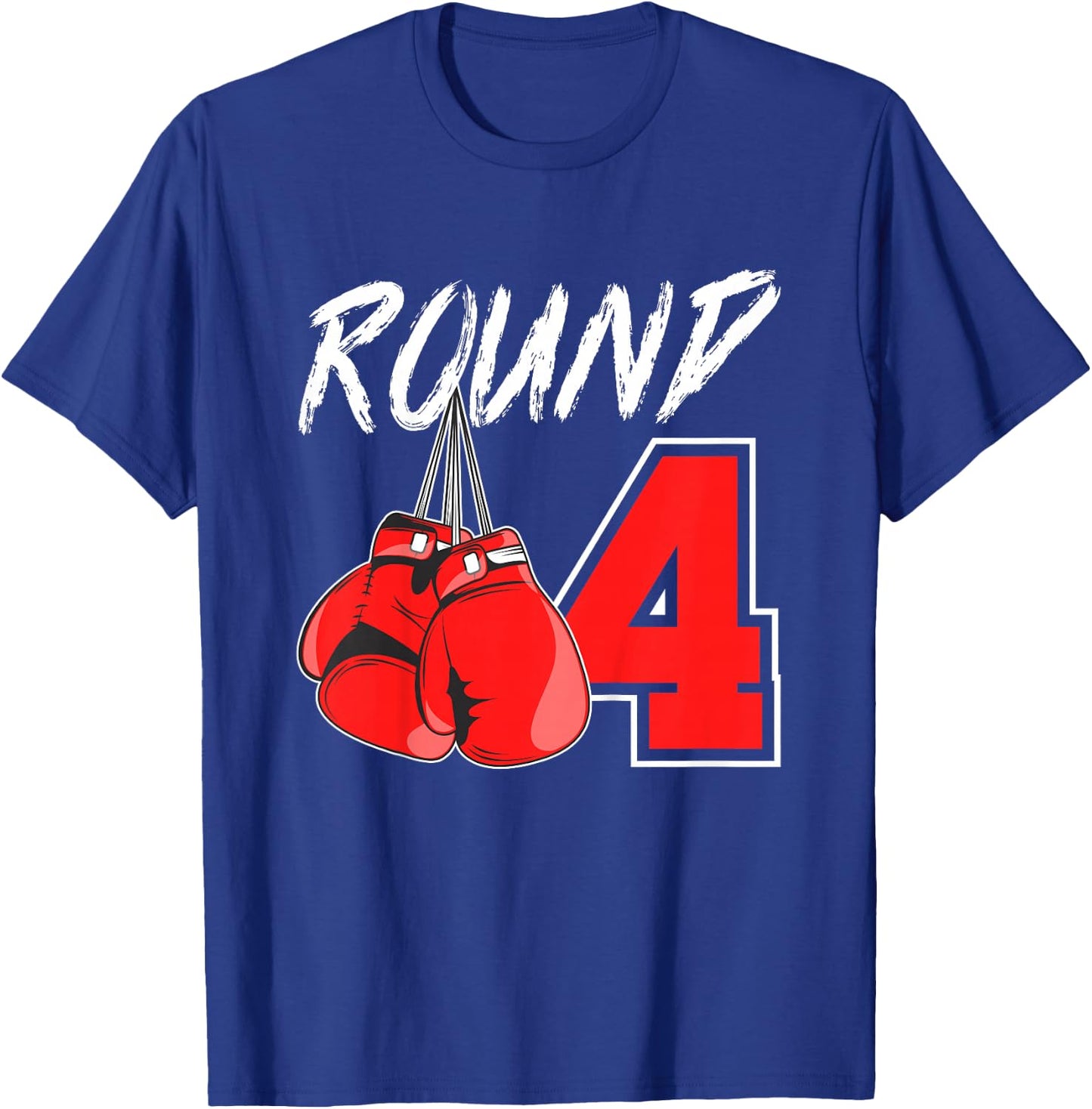Kids 4th Birthday Boxing Boy 4 Year Old Boxer Bday Party T-Shirt - T-Shirt | Royal