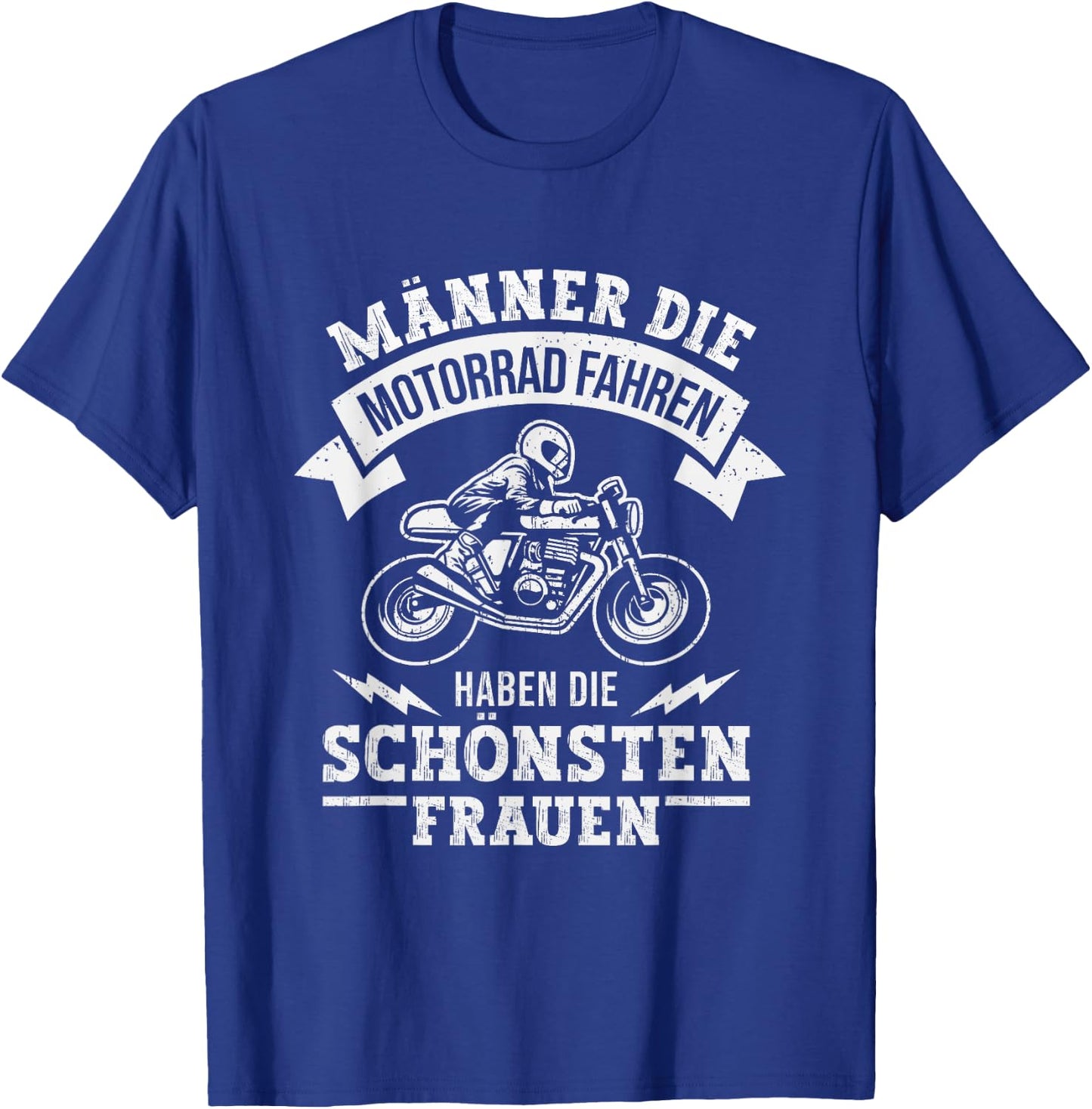 Men's Motorbike Riding Funny , black T-Shirt - T-Shirt | Royal