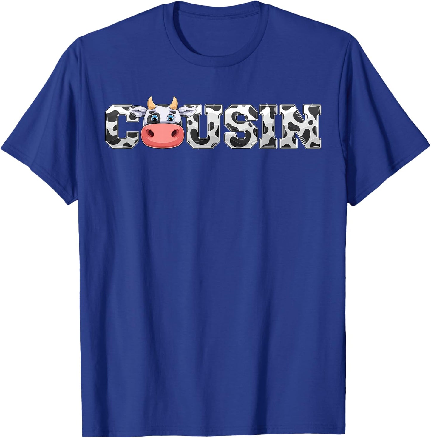 Cousin Cow Print Cowboy Animal Pattern Farmer Cow Cousin T-Shirt - T-Shirt | Royal