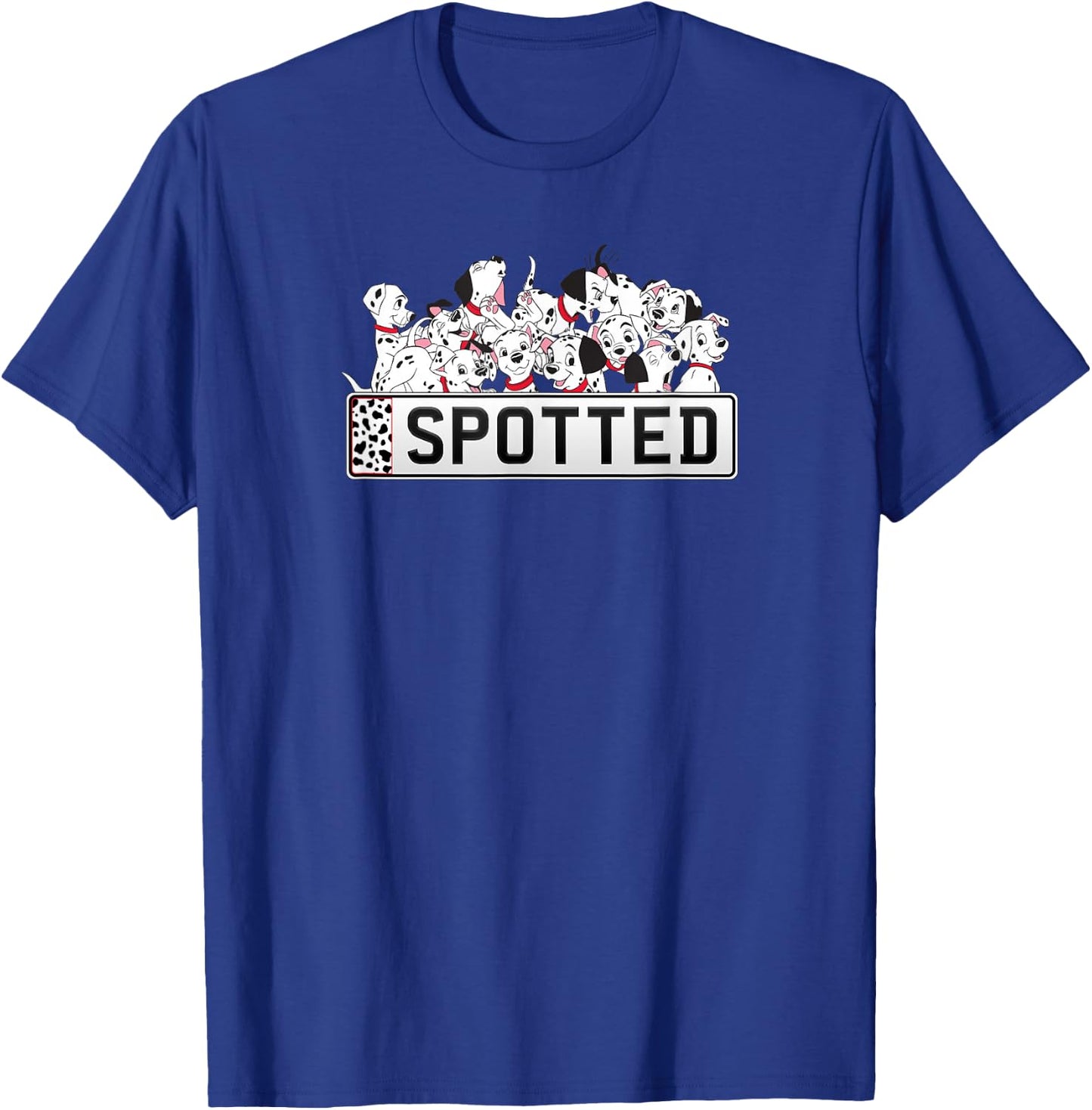 Disney 101 Dalmatians Group Shot Puppy Crew Spotted Logo T-Shirt - T-Shirt | Royal