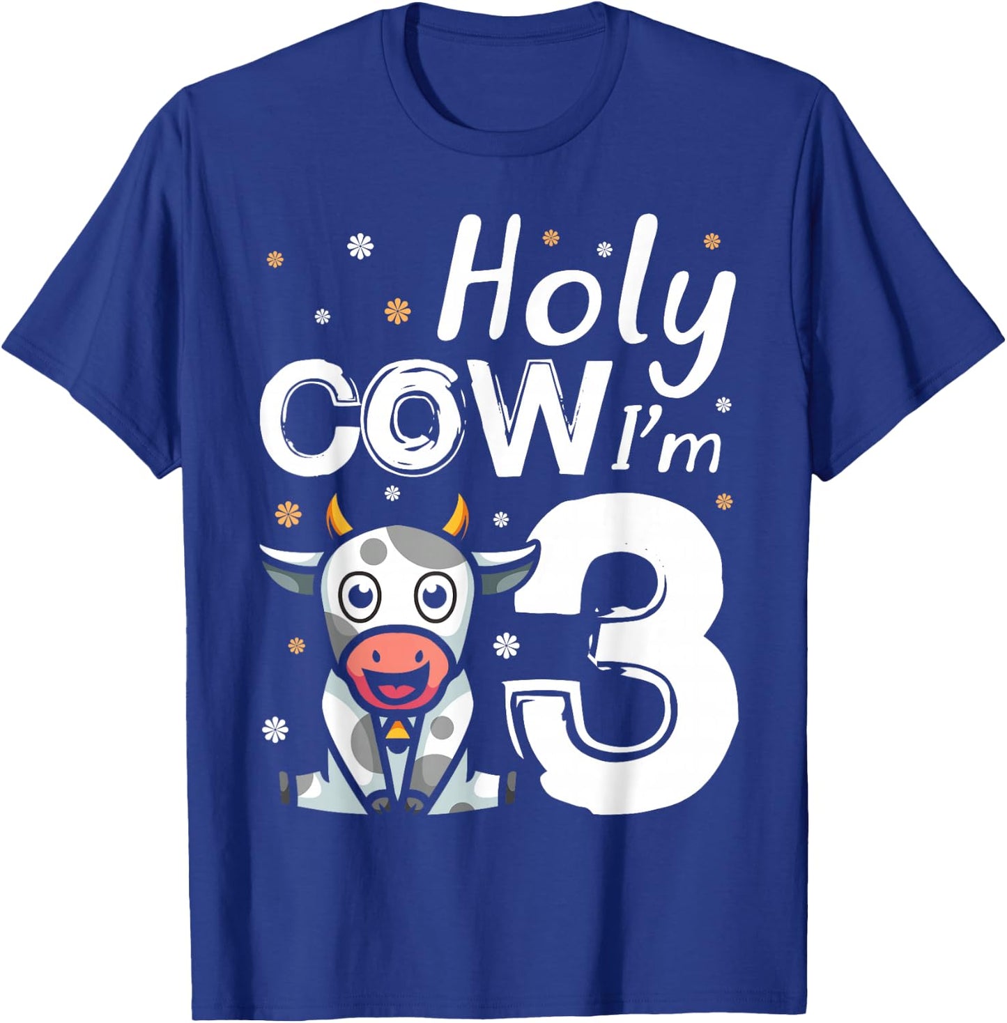Holy Cow I'm Three 3 Year Old Vintage Farm T-Shirt - T-Shirt | Royal