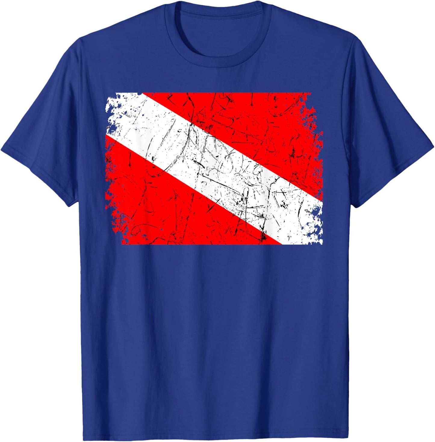 Diver Down Flag Vintage Scuba Diving Underwater Dive Swim T-Shirt - T-Shirt | Royal