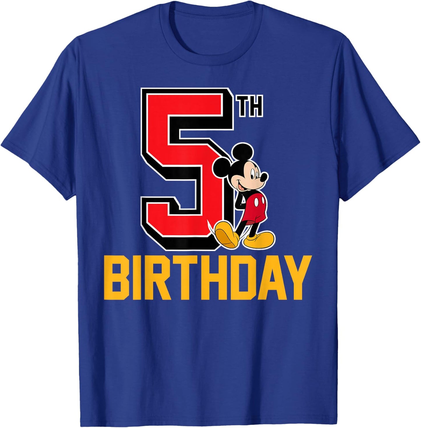 Disney - Mickey Mouse My 5th Birthday T-Shirt - T-Shirt | Royal