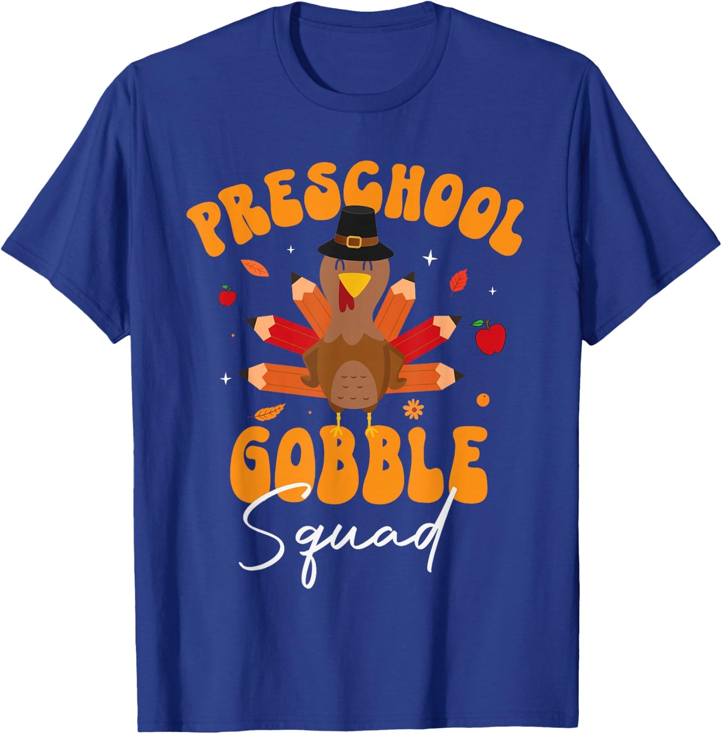 Preschool Gobble Squad Funny Thanksgiving Turkey Pre-k T-Shirt - T-Shirt | Royal