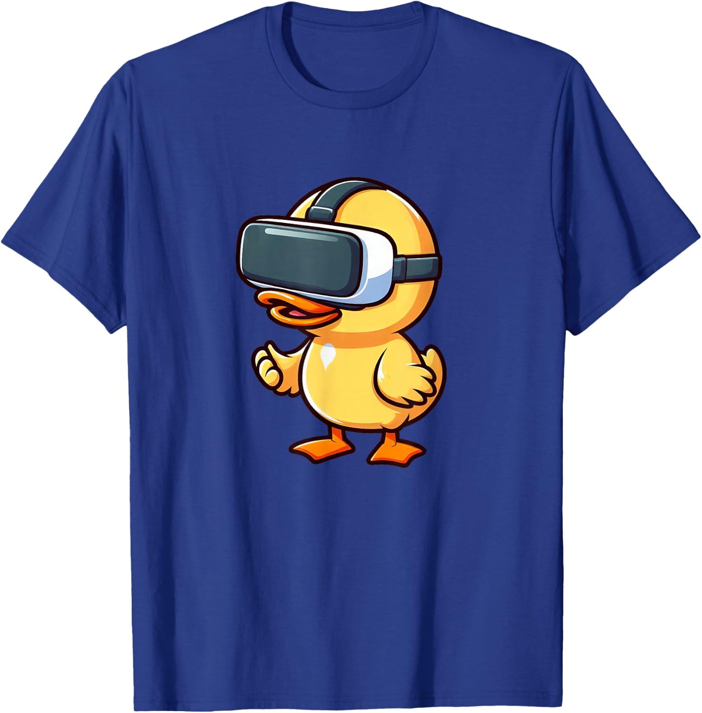 Cartoon Duck Virtual Reality Gamer Designs T-Shirt - T-Shirt | Royal