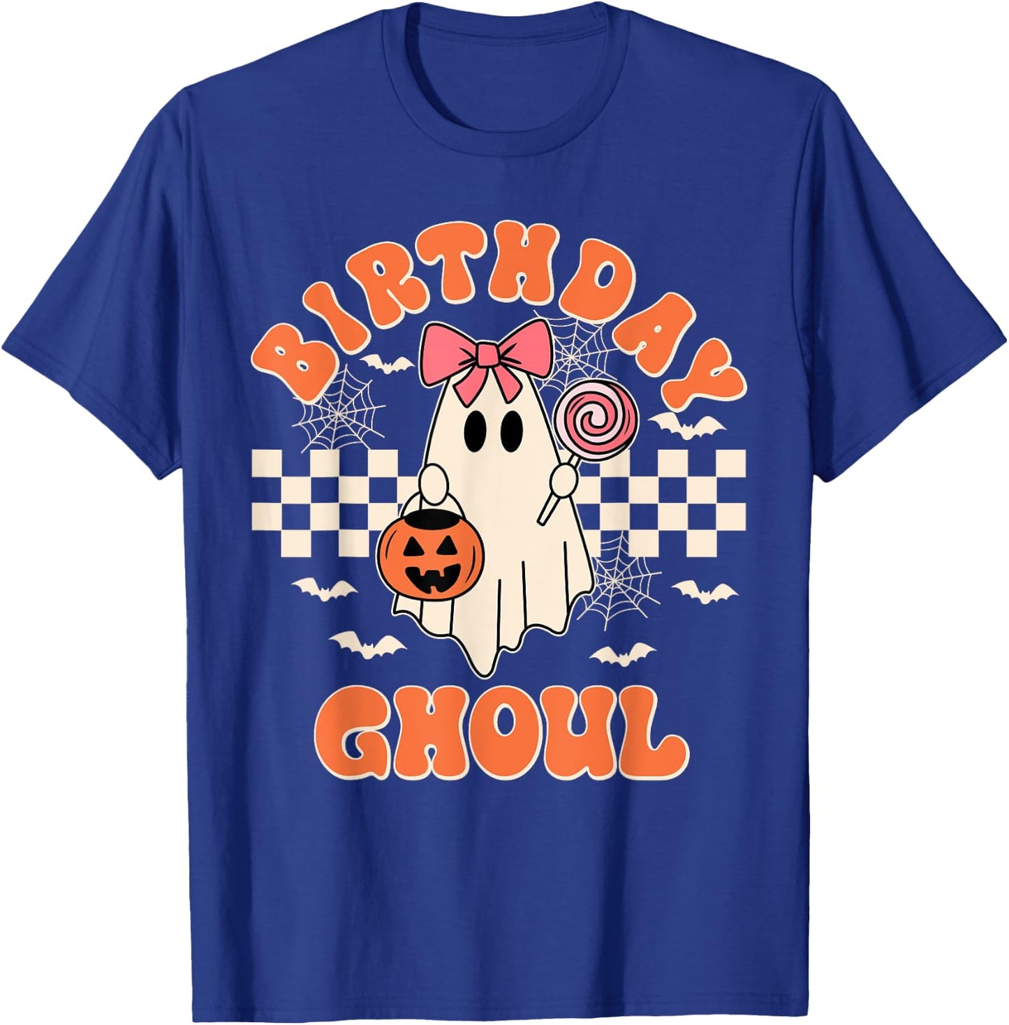 Birthday Ghoul Spooky Season Groovy Halloween Kids Girls T-Shirt - T-Shirt | Royal