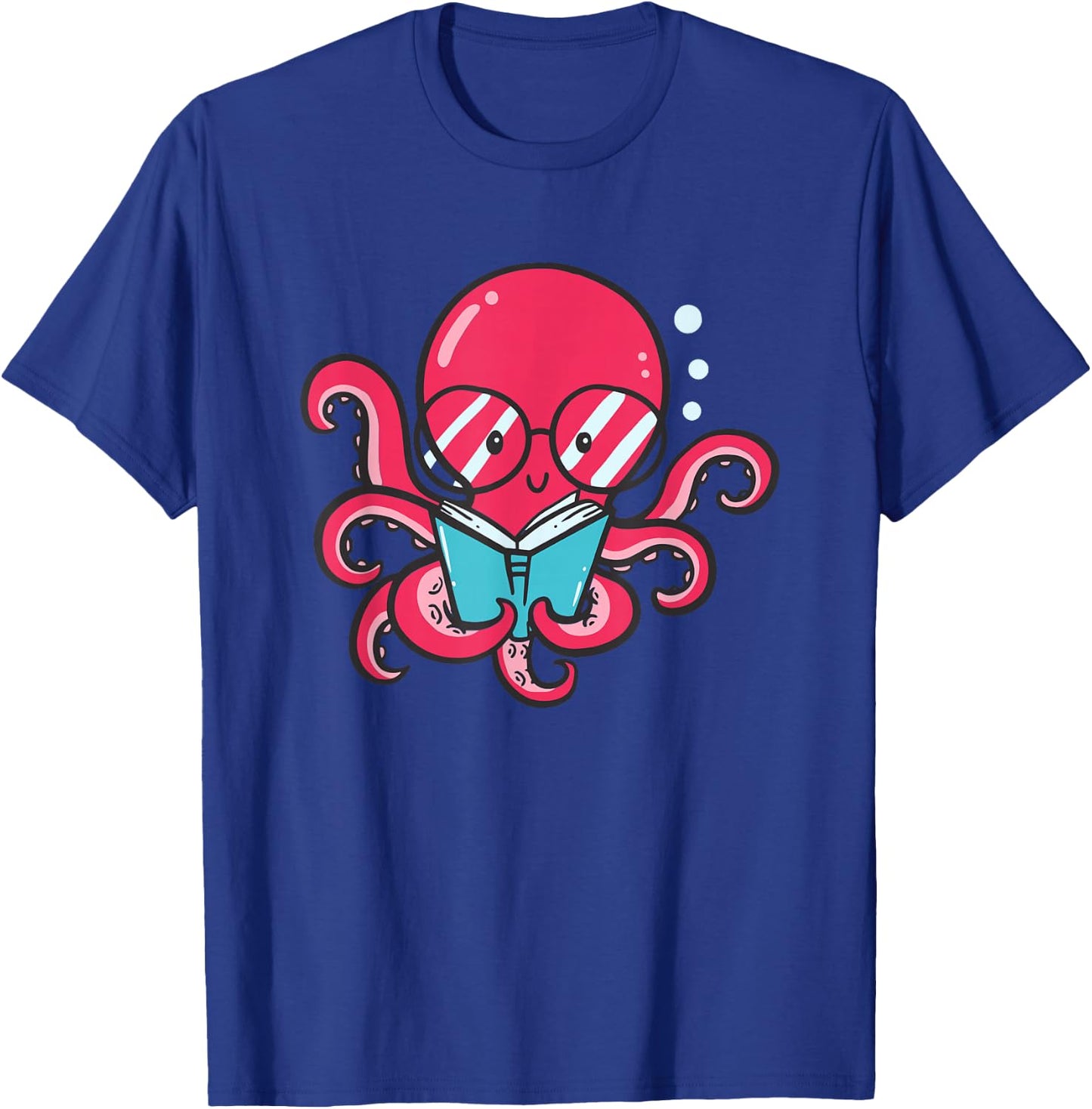 Librarian Book Sea Ocean Giant Squid Funny Reading Octopus T-Shirt - T-Shirt | Royal