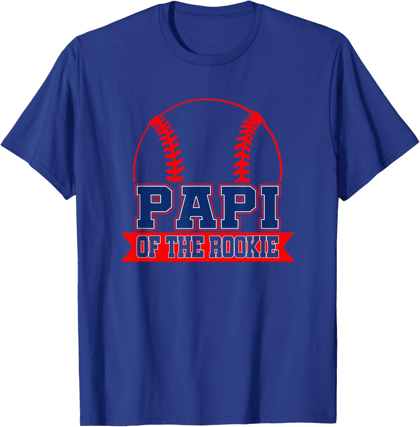 Papi Rookie of Year 1st Birthday Baseball Theme Matching T-Shirt - T-Shirt | Royal