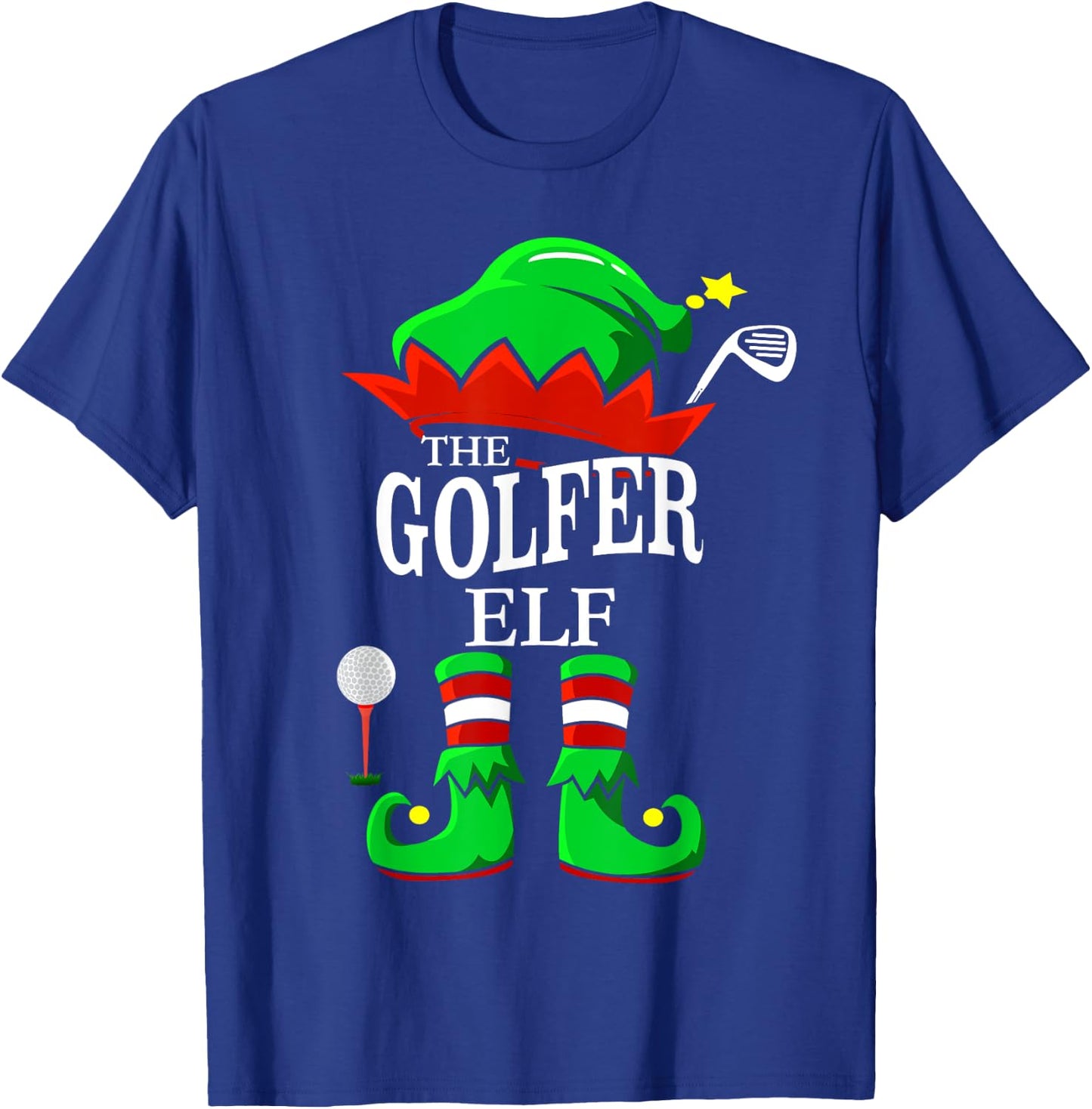 The Golfer Elf Matching Group Family Christmas Gift Funny T-Shirt - T-Shirt | Royal