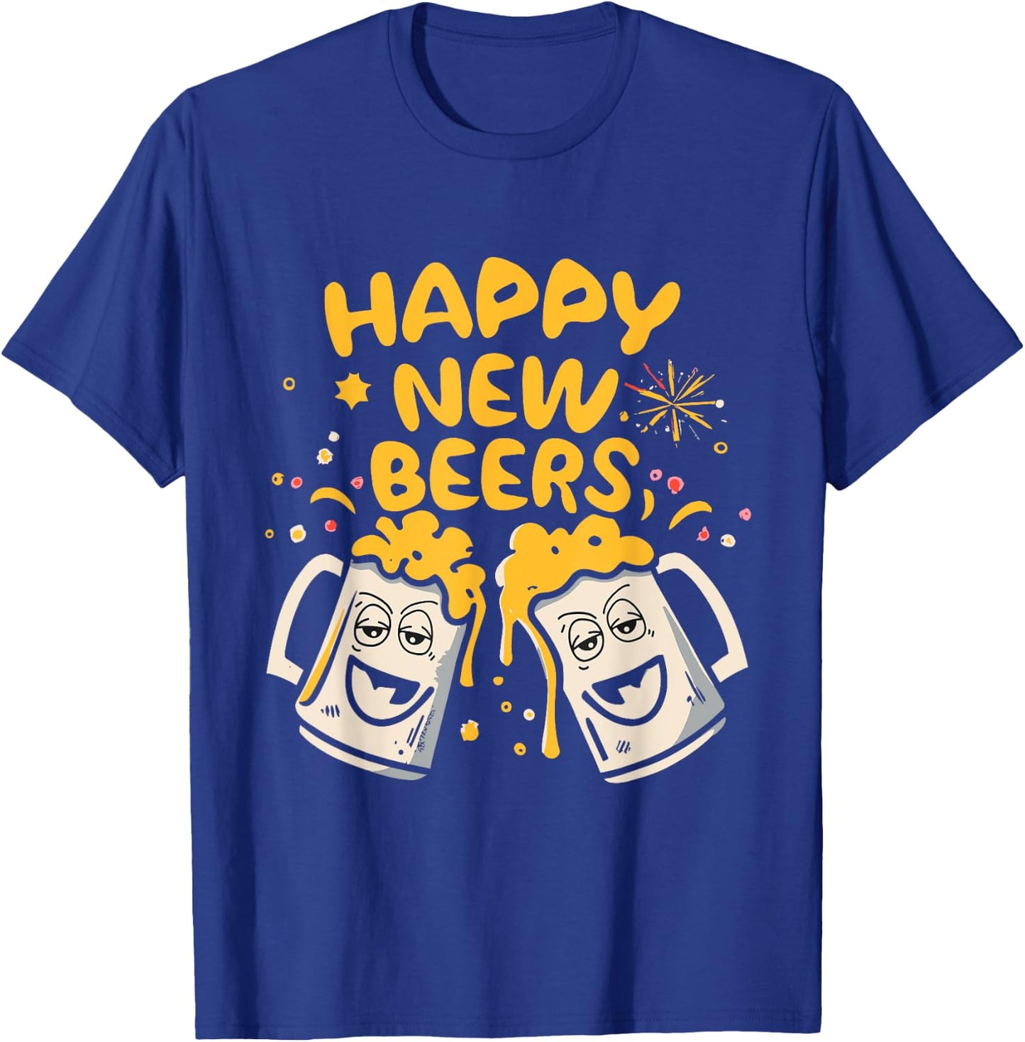 NYE Happy New Beers Partygoers December Night Holiday Season T-Shirt - T-Shirt | Royal