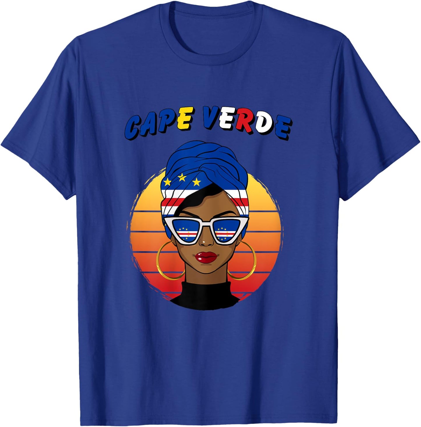 Cape Verde, flag of Cape Verde, Cape Verdean girl, Cape Verdean , Black, Female X-Small T-Shirt - T-Shirt | Royal