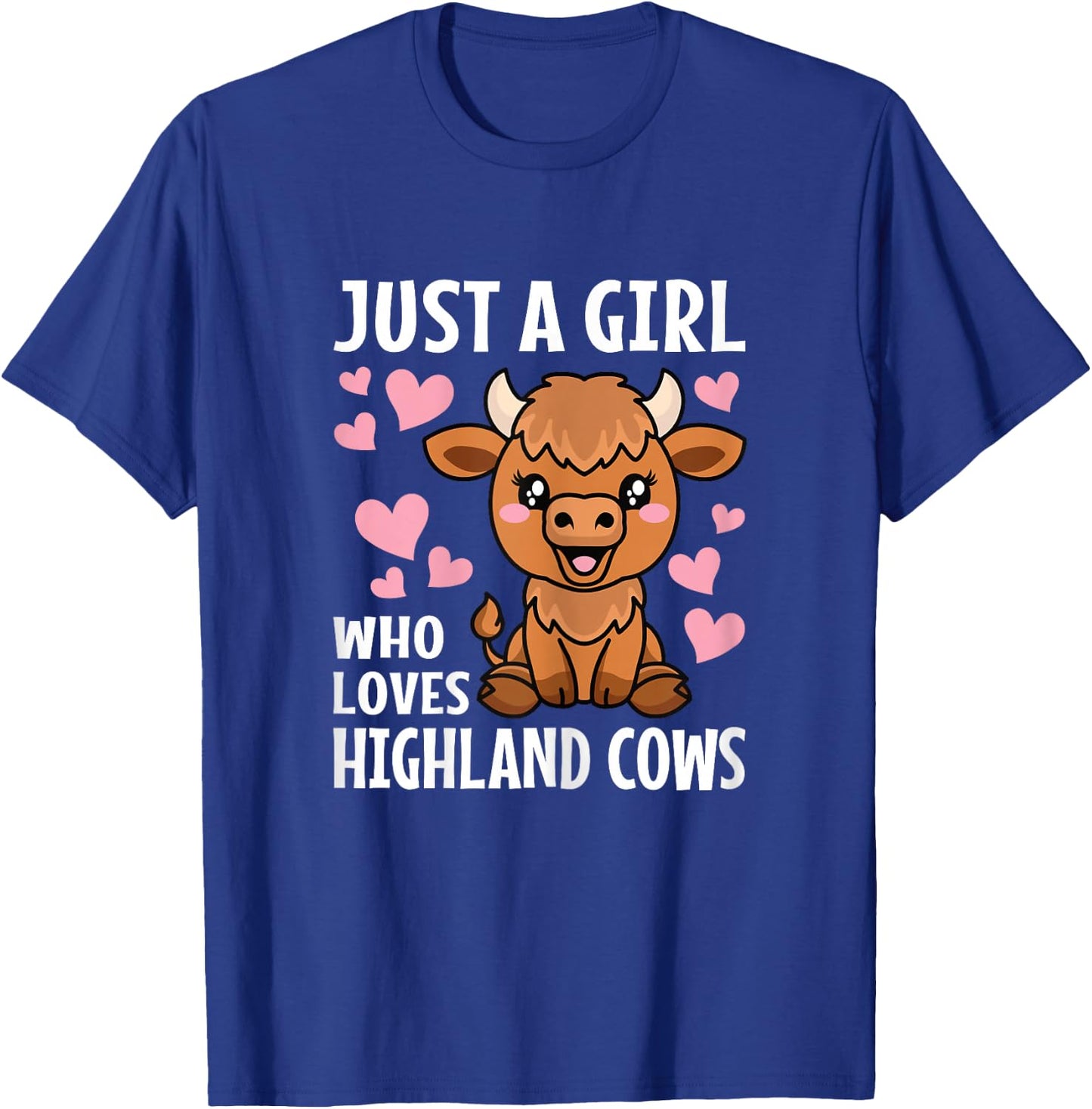 Just A Girl Who Loves Highland Cows Western Girls T-Shirt - T-Shirt | Royal