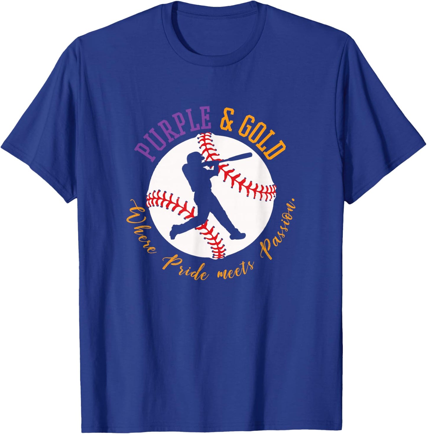 Baseball 'Purple & Gold' Team Color T-Shirt - T-Shirt | Royal