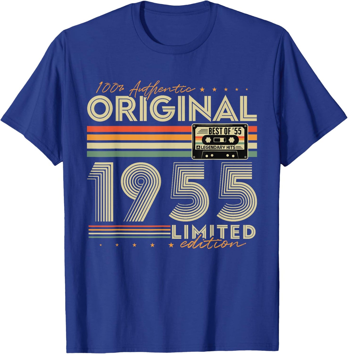 Original 1955 Vintage Gift 70th Birthday Man Woman , Black, S T-Shirt - T-Shirt | Royal