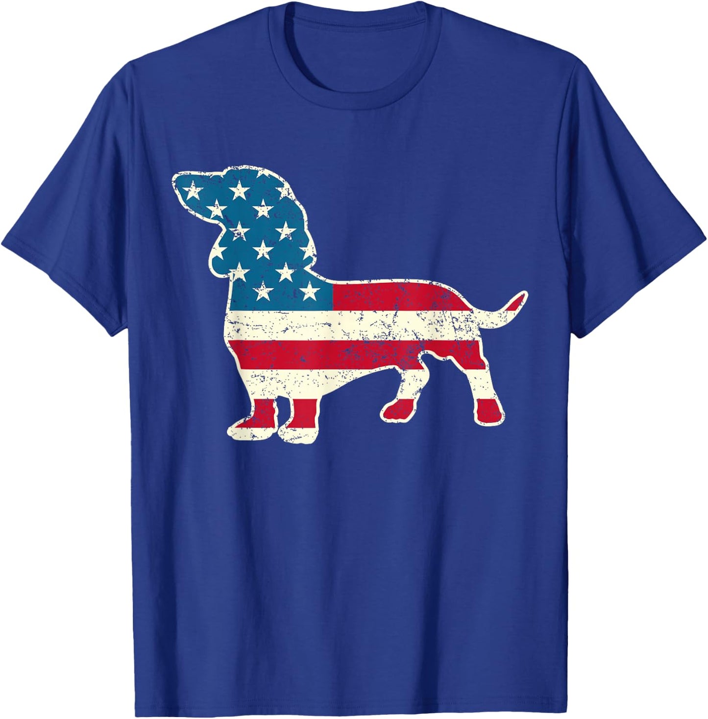 Dachshund 4th of July American Flag Dog Lovers Men Women USA T-Shirt - T-Shirt | Royal