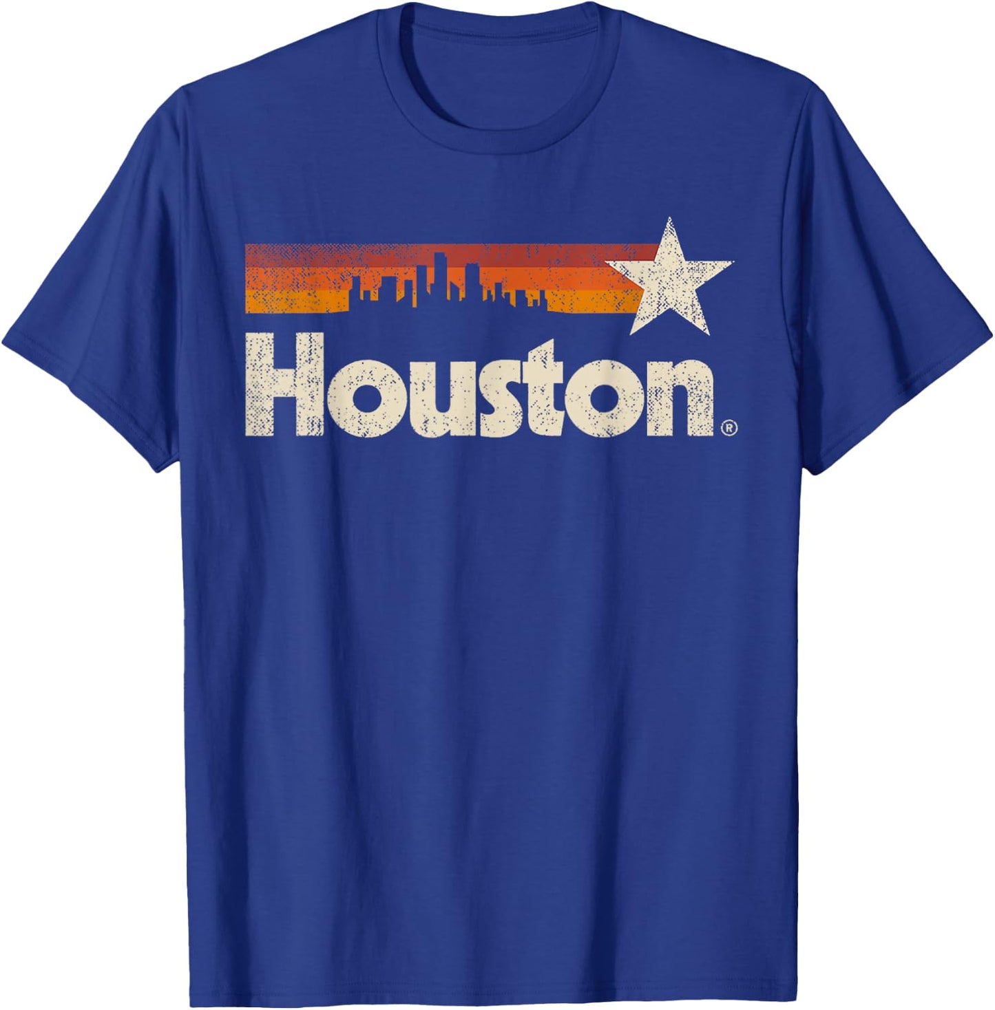 Vintage Houston City - Texas Houston Strong Stripes T-Shirt - T-Shirt | Royal