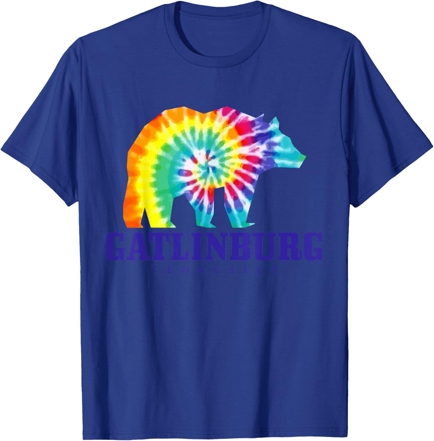 Gatlinburg Tennessee Bear Tie Dye Vintage Retro T-Shirt - T-Shirt | Royal