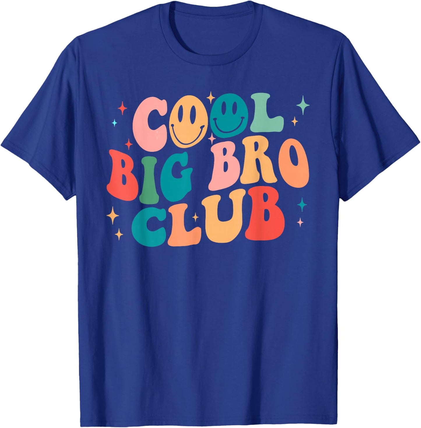 Cooles Big Bro Club Groovy Happy Smile Face 2023 Geschenk T-Shirt - T-Shirt | Royal