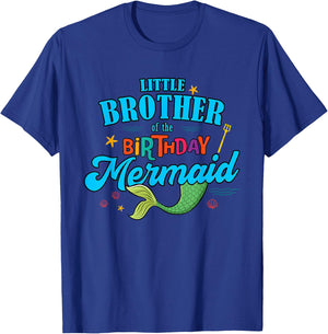 Little Brother of the Birthday Mermaid Family Matching T-Shirt - T-Shirt | Royal