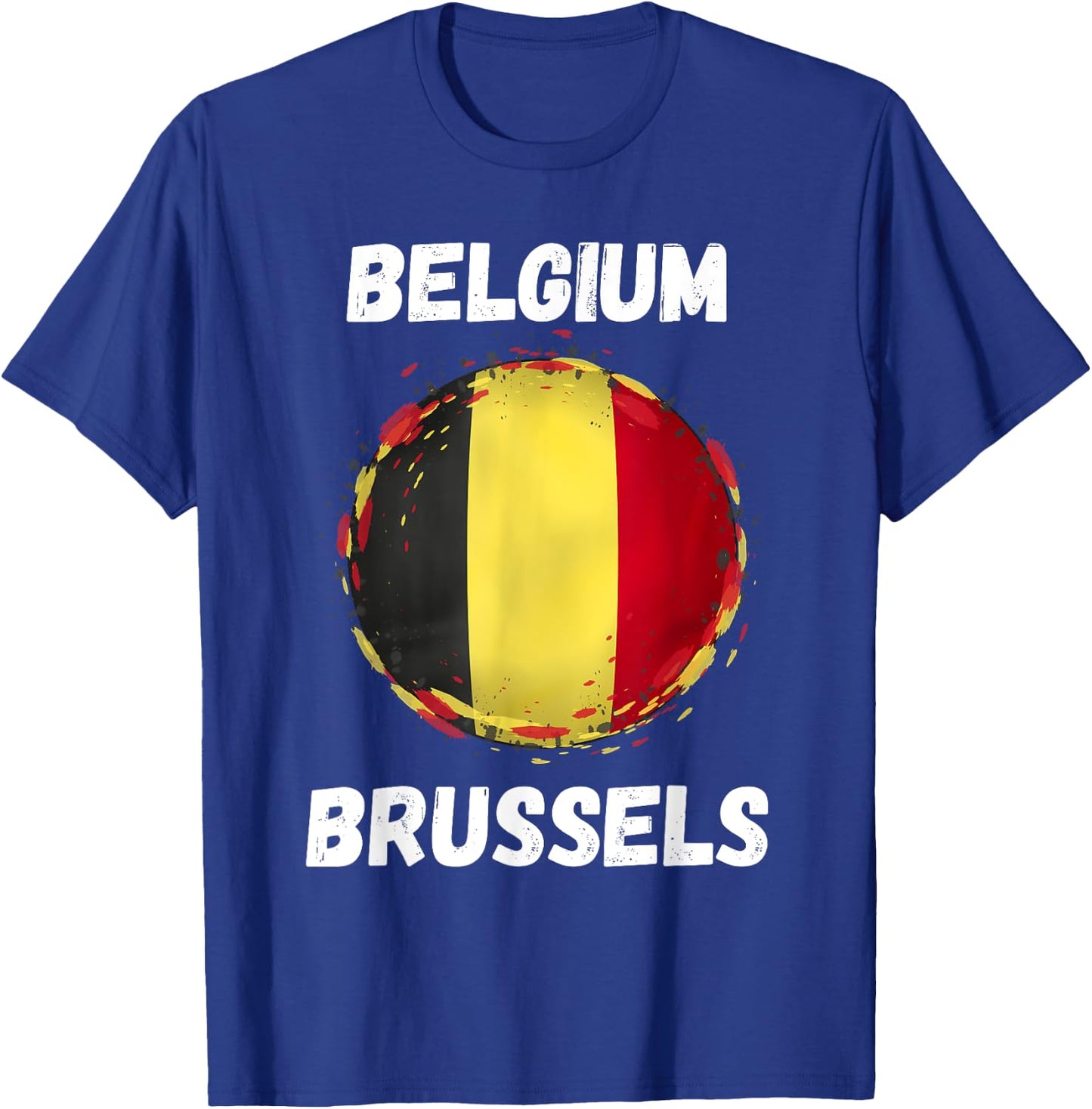 Brussels Belgium Retro Vintage Belgian Flag Souvenirs T-Shirt - T-Shirt | Royal