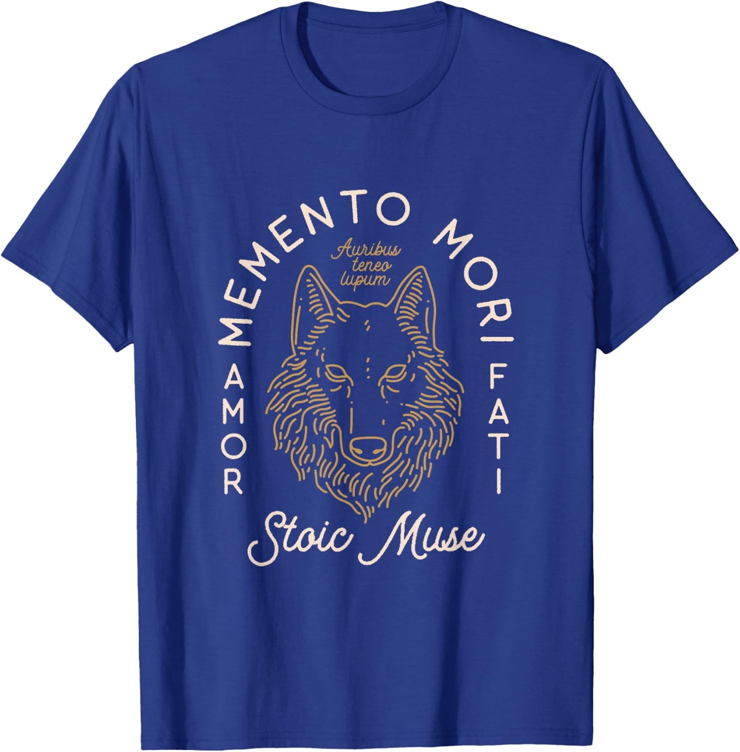 Stoic Quote | Amor Fati | Wolf Graphic T-Shirt - T-Shirt | Royal
