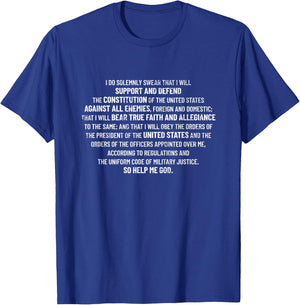 Military Oath Defend The Constitution Veteran Military Oath T-Shirt - T-Shirt | Royal