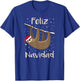 Feliz Navidad Sloth Santa Hat Merry Christmas Present T-Shirt - T-Shirt | Royal