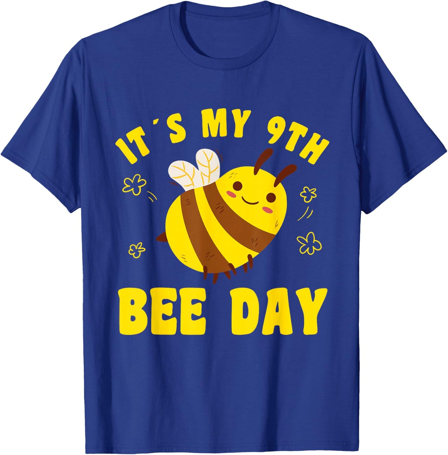 9 Year Old Happy 9th Birthday Bee Day Bee 9th Birthday T-Shirt - T-Shirt | Royal