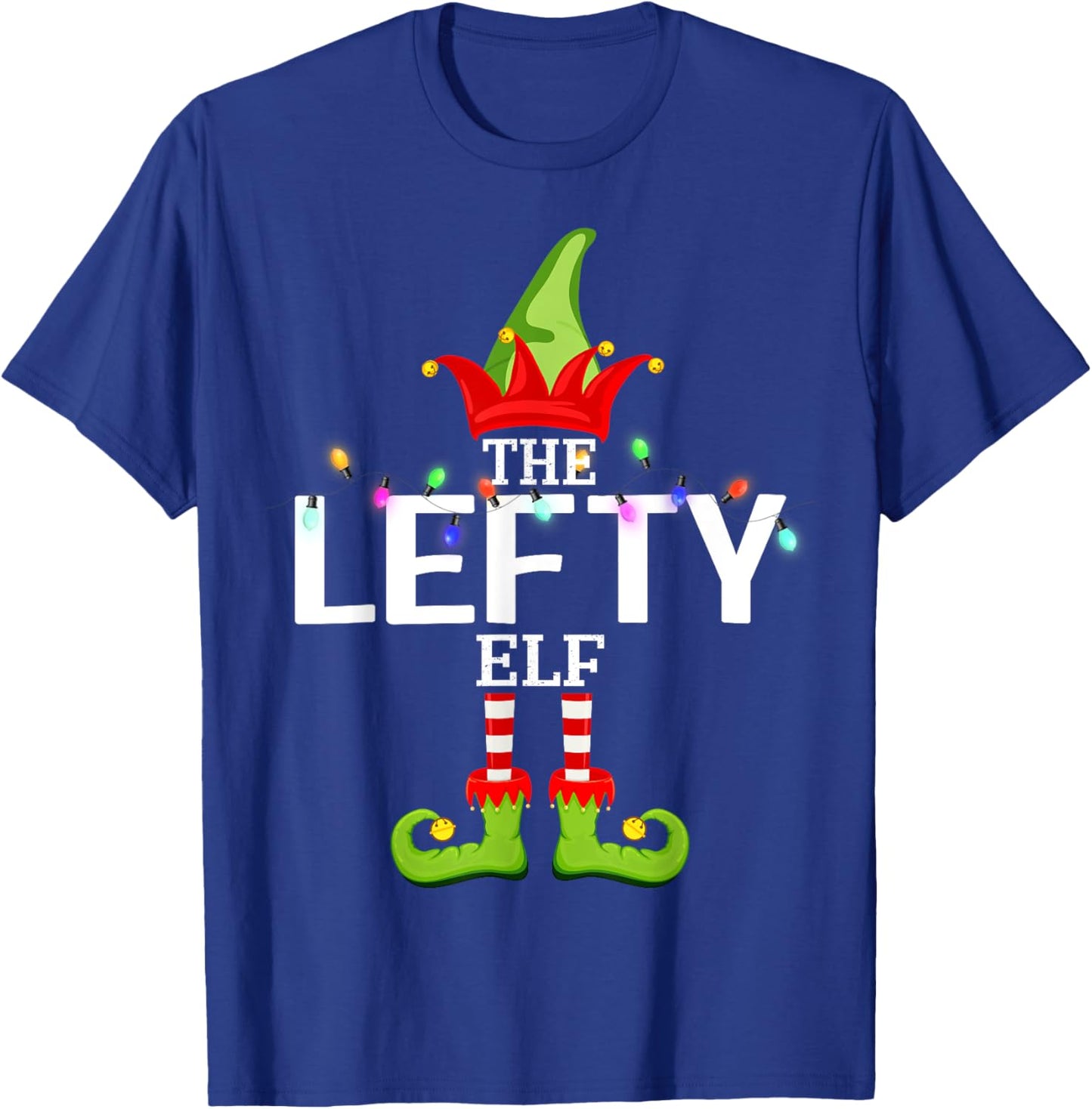 The Lefty Elf Christmas Matching Pajamas T-Shirt - T-Shirt | Royal