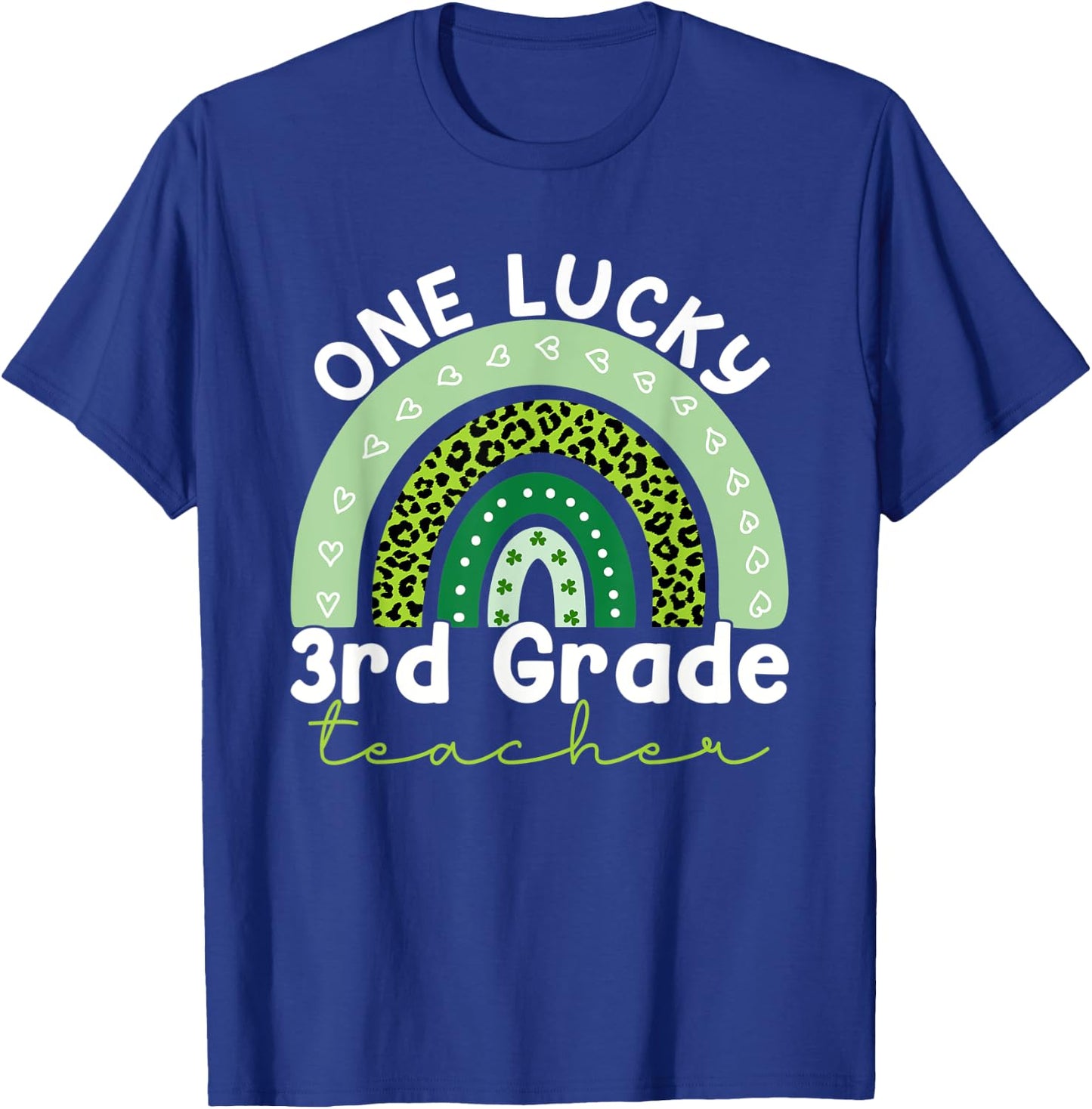 One Lucky Teacher Rainbow St Patricks Day 3rd Grade Teacher T-Shirt - T-Shirt | Royal