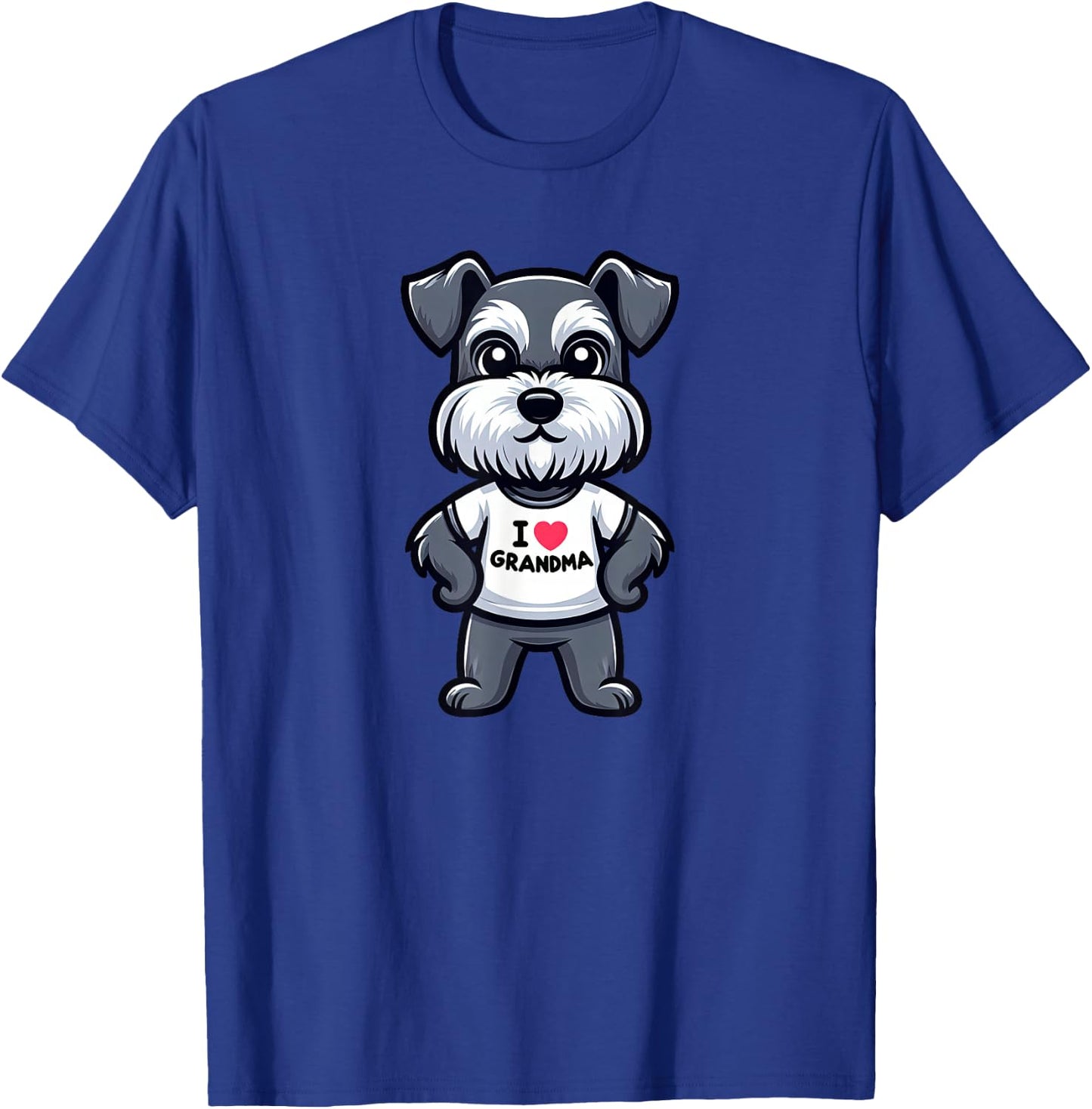 Schnauzer I Love Grandma Funny Dog Grandmother T-Shirt - T-Shirt | Royal