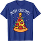 Funny Merry Crustmas Pizza Christmas Tree Kids Toddler Sleep T-Shirt - T-Shirt | Royal