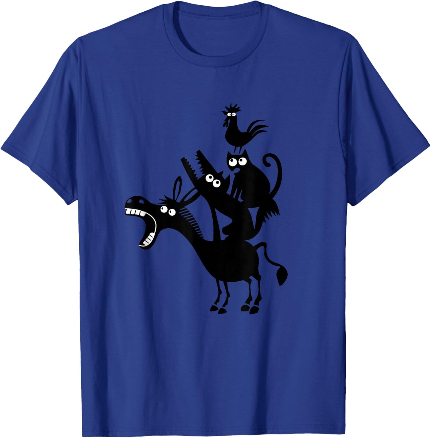 Cool Town Musicians of Bremen Illustration Graphic Designs T-Shirt - T-Shirt | Royal