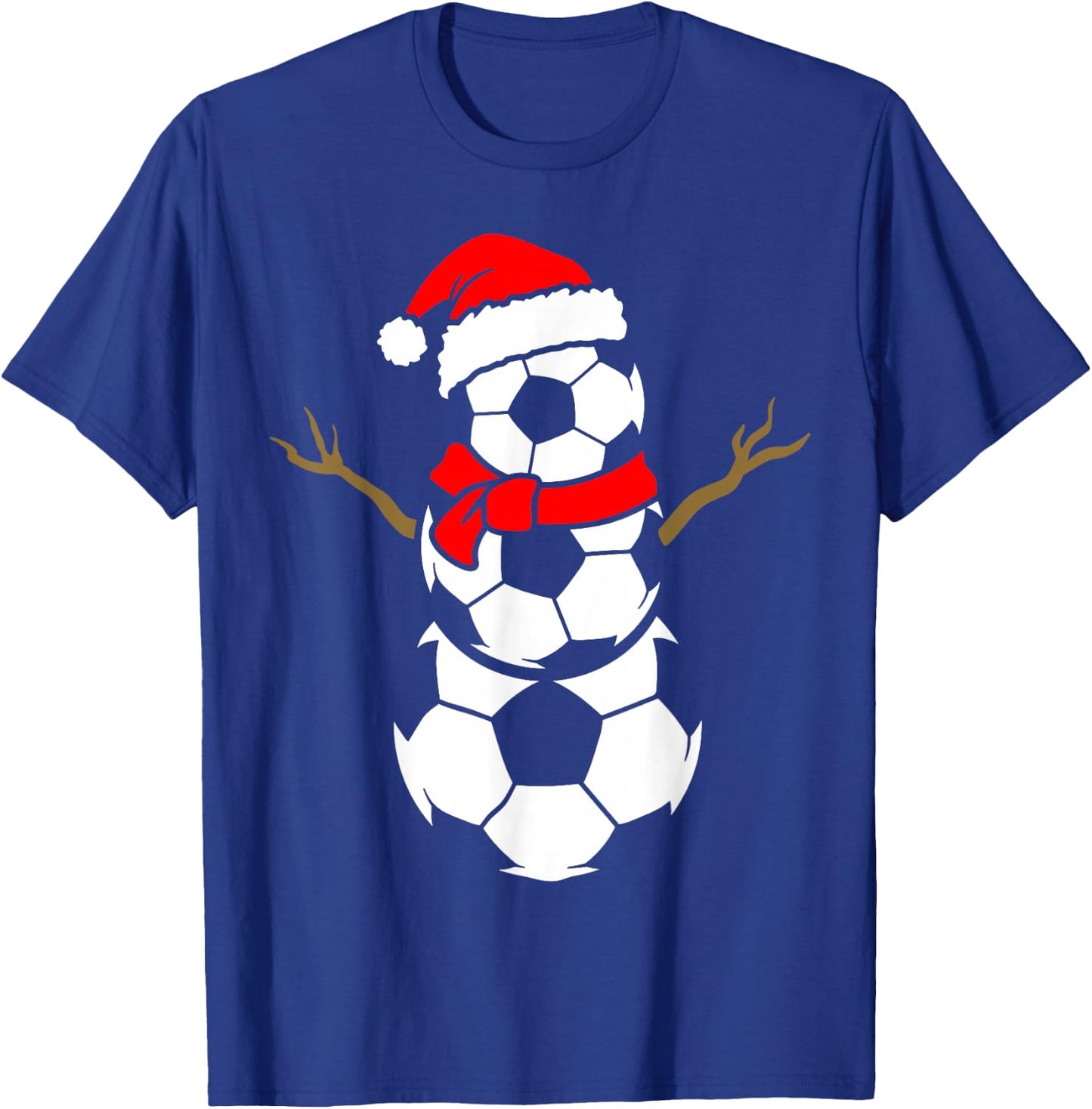 Christmas Soccer Santa Claus Snowman Ball Player Pajama T-Shirt - T-Shirt | Royal
