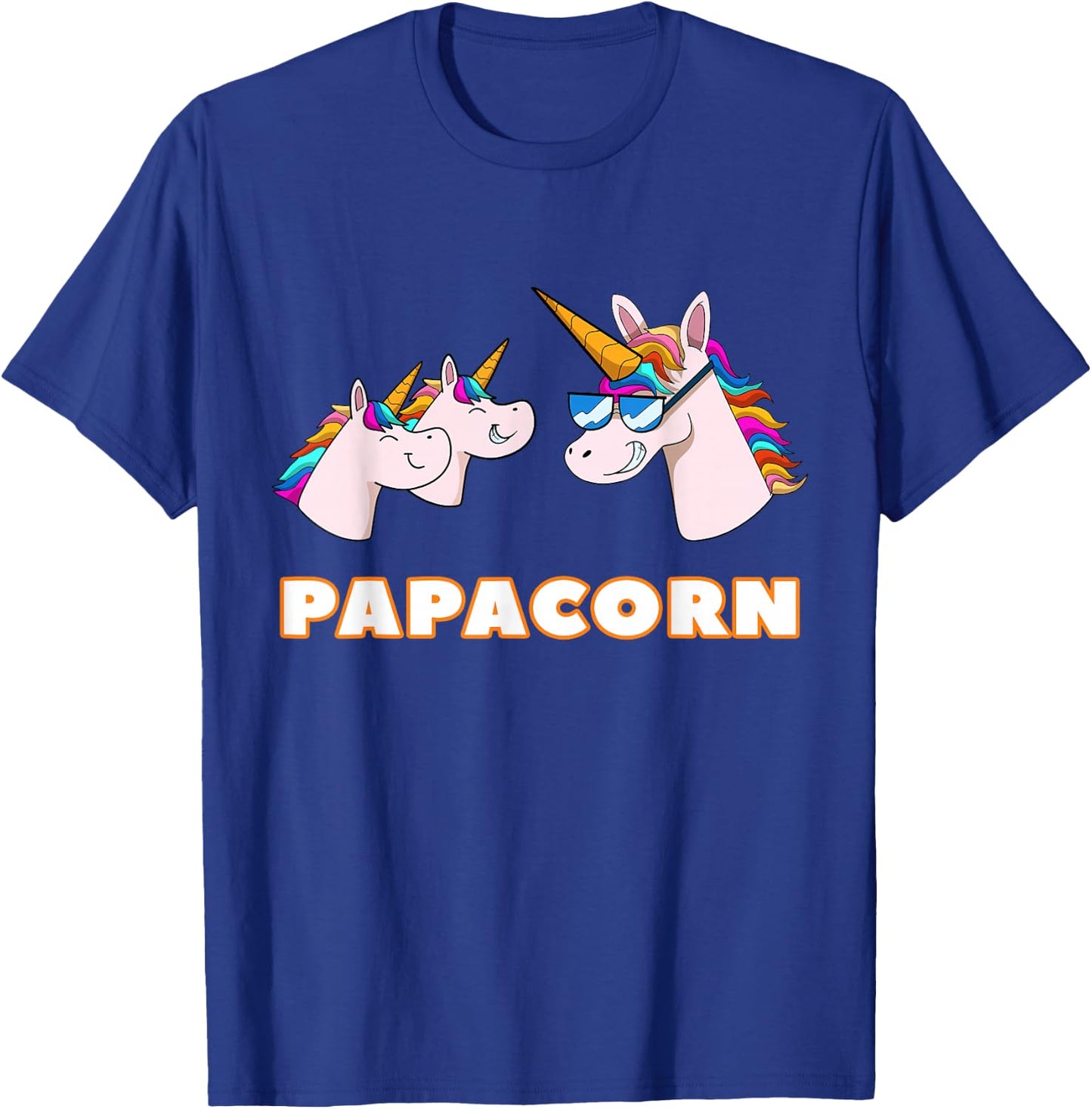 Papacorn Papa 2 Children's Dad Father Unicorn Father's Day , black T-Shirt - T-Shirt | Royal