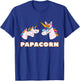 Papacorn Papa 2 Children's Dad Father Unicorn Father's Day , black T-Shirt - T-Shirt | Royal
