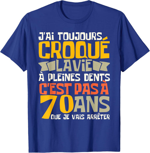 70th Birthday Man Funny Gift 70 Years Humour , Black, S