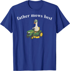 Father Mows Best Funny Goose Fathers Day Papa T-Shirt - T-Shirt | Royal