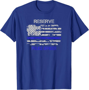 Reserve Police Officer Thin Blue Line T-Shirt - T-Shirt | Royal
