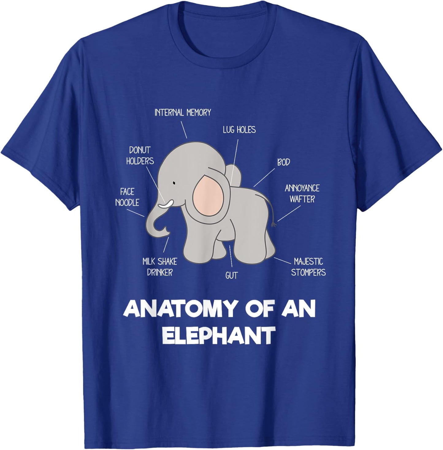 Anatomy Of An Elephant - Funny Body Parts T-Shirt - T-Shirt | Royal