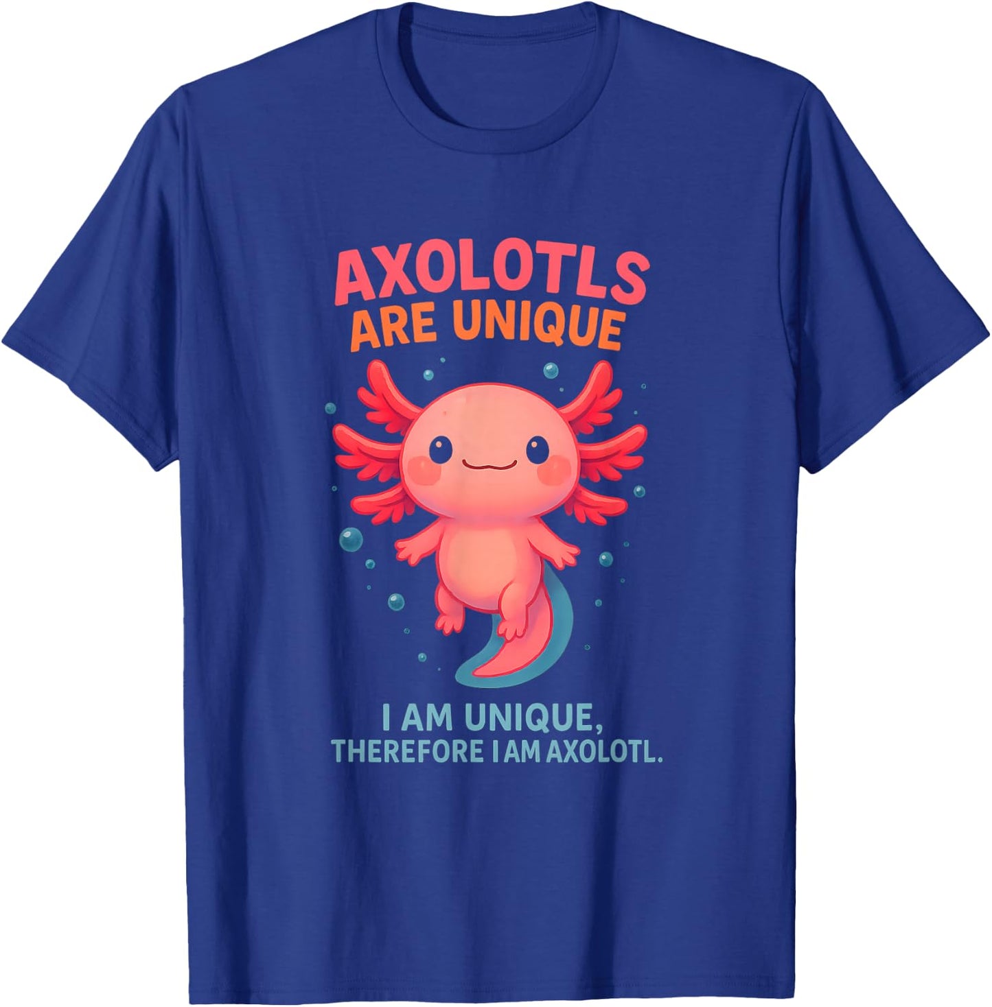 Axolotl Unique Cute Pink Blue Water Creature Individuality T-Shirt - T-Shirt | Royal
