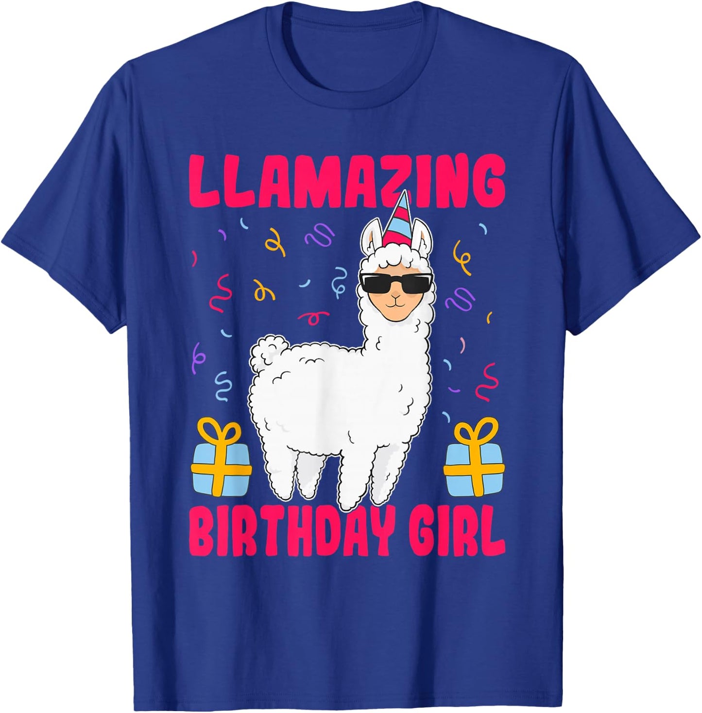 Llamazing Birthday Girl Alpaca Llama Birthday T-Shirt - T-Shirt | Royal